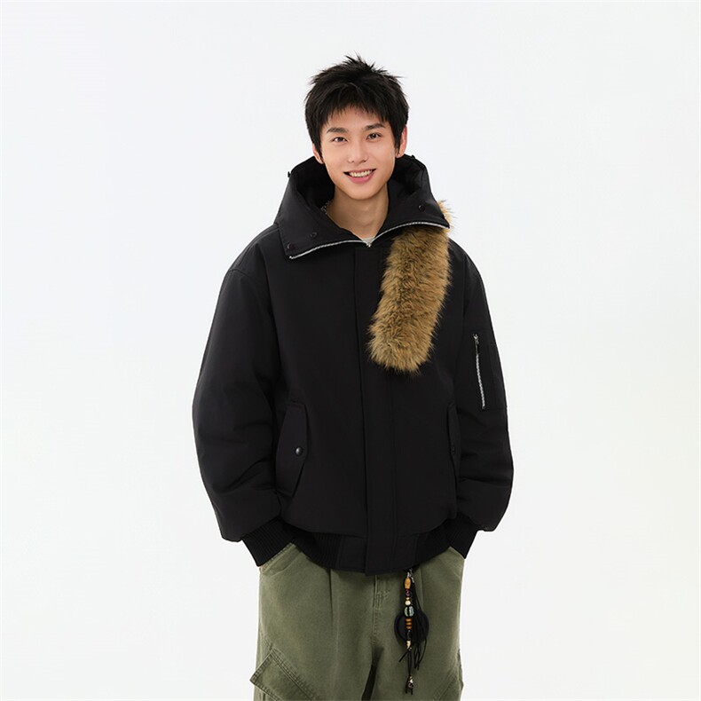 冬季美式cleanfit棉服毛领加绒加厚潮牌撞色棉服外套MY6868-P88,男装棉衣,星座610B-1