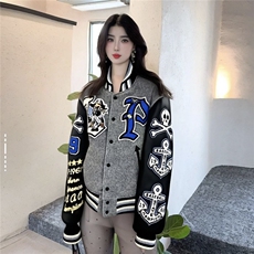 S870-P115美式刺绣植绒海盗船加棉棒球服Cleanfit风棉服，男装棉衣，星座617A-2