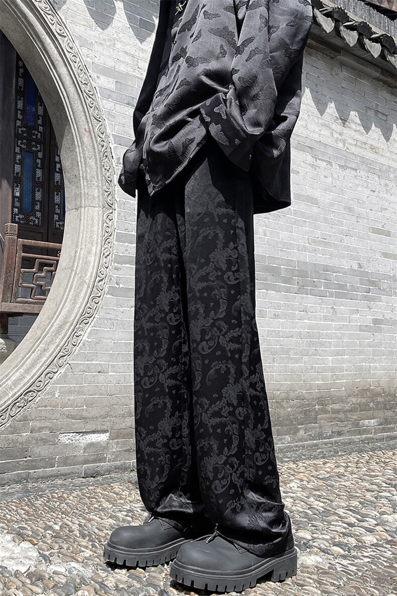 8XL-M特大码肌理感冰丝薄款休闲裤长裤男宽松百搭情侣裤K967P45,男装休闲裤,电商D206-1