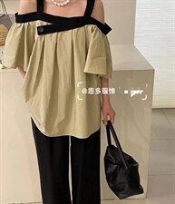 超韩一字叫上衣，其它，欧妮卡蒂蔓