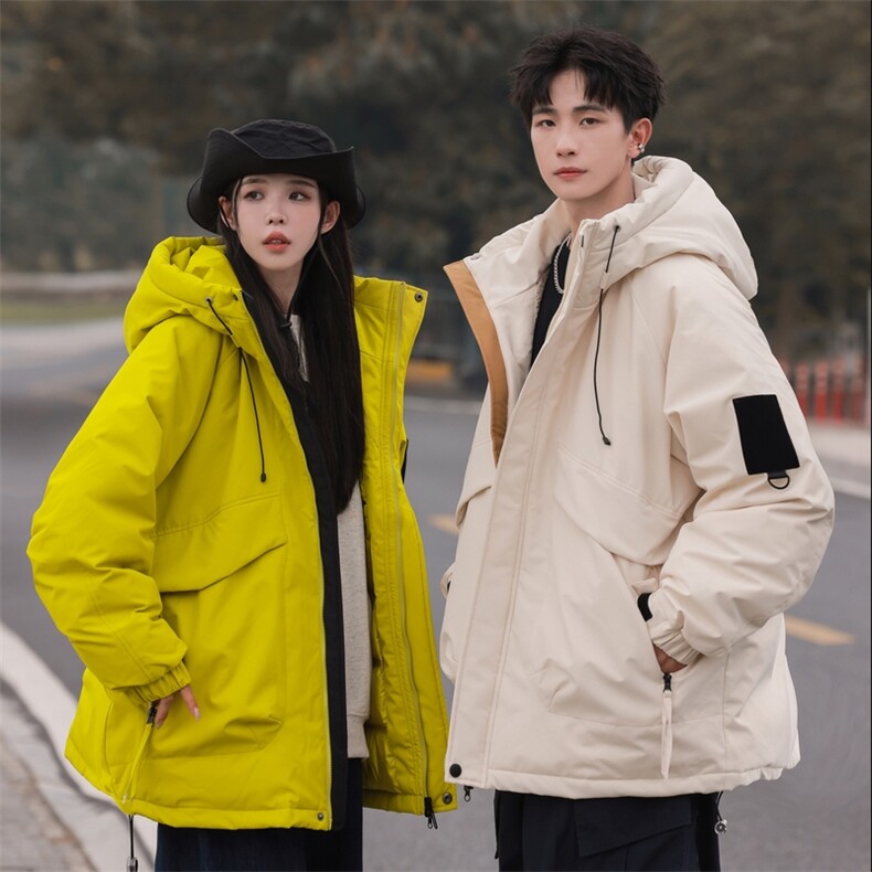 情侣冬季登山服白鸭绒连帽纯色工装羽绒服大衣A406Y93651P228,男装羽绒服,星座309（原A406）
