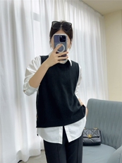 2025年秋季适中通勤马甲常规带扣马甲时尚百搭，女装马甲，沐策羊绒