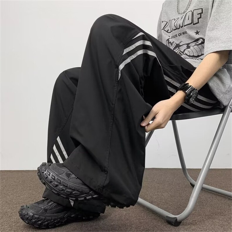 三条杠冲锋裤子男夏季美式防水登山裤子宽松休闲长裤K5175-P39,男装休闲裤,星座412-3