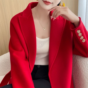 羊毛大衣女新款冬季韩版时尚流行羊毛呢子外套图片