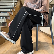 X2420-TP35控价58夏季冰丝长裤2024坠感薄款条纹休闲裤阔腿裤男，男装休闲裤，电商A102-1