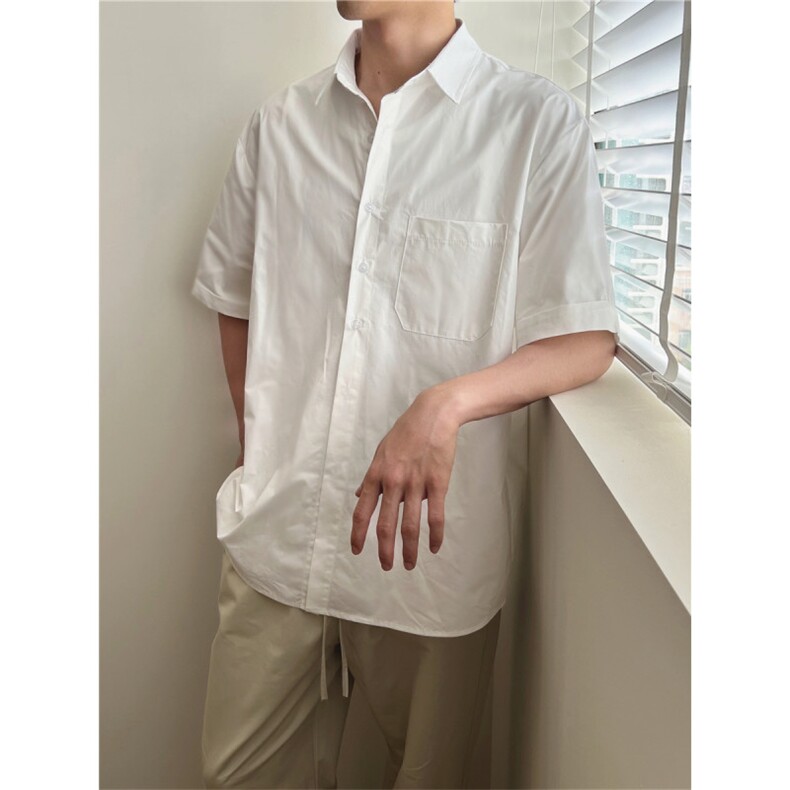 现货夏季男士百搭短袖衬衫轻熟风半截袖衬衣510-1-CS16-P50,男装T恤,星座510-1