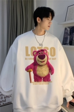 2023秋季新款潮流草莓熊宽松多色百搭卫衣JK23331-特批24控39，男装卫衣，星座605(原A050)