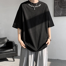 8XL-M特大码正肩纯棉短袖t恤男夏季刺绣上衣白色内搭打底DX309P35，男装T恤，电商D206-1
