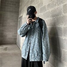 秋装新款男装潮休闲宽松牛仔外套男复古水洗夹克女上衣jk03-p75，男装夹克，星座1008-2