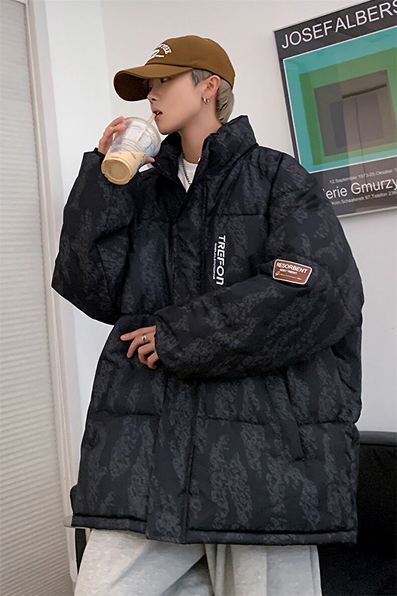 立领棉衣男女印花棉服新款冬装棉袄面包服外套3354-P70控108,男装棉衣,星座207
