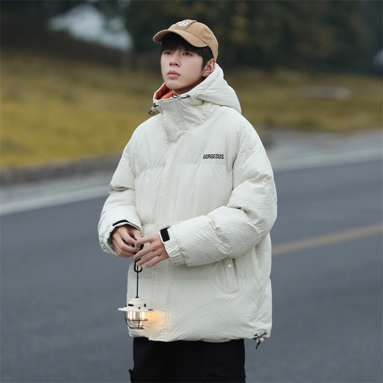 山系风连帽羽绒棉服冬季日系玉米格加厚棉袄外套A436-8879-P105,男装棉衣,电商A436
