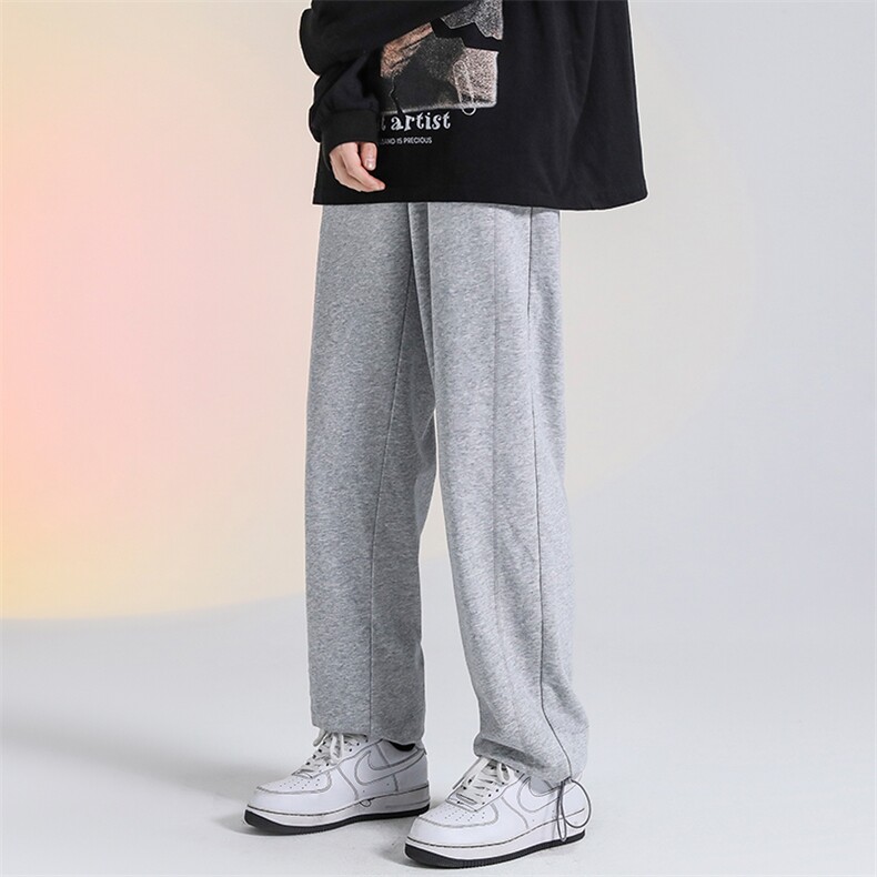 高街品质高街设计潮牌裤男垂坠感宽松阔腿男裤DK7861-P60-控78,男装休闲裤,星座717