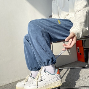 703-K275-P45秋季5色坑条灯芯绒糖果色休闲长裤,牛仔长款喇叭裤搭配图图片