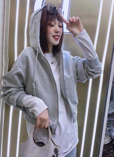 糖果色卫衣帽衫外套，女装卫衣/绒衫，DD+(4F)