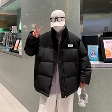 字母贴标棉衣男冬季加厚男士棉服潮流棉袄灯芯绒A266-WMY8623-P75，男装棉衣，电商A266