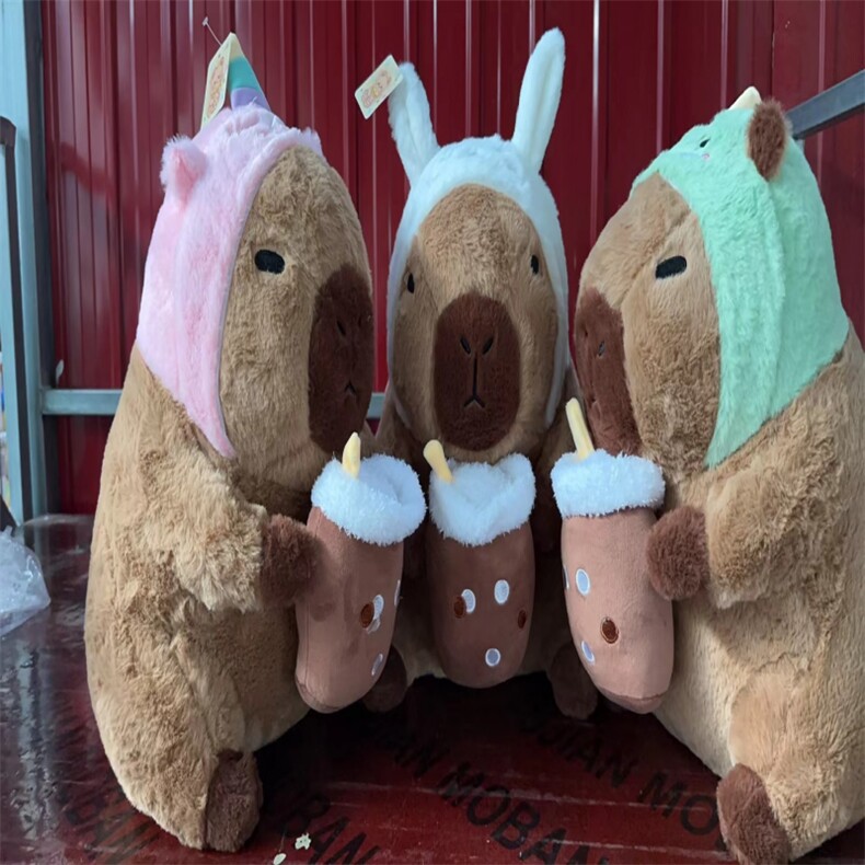 奶茶水豚，双强毛绒玩具