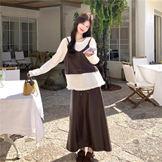 新款皮衣吊带打底半身裙三件套女春季2C282-212P225K368，女装套装/套裙，2C282