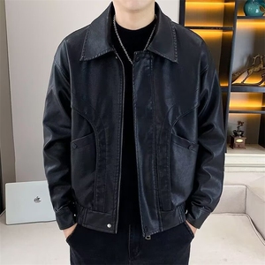 美式做旧皮衣外套男潮牌设计感小众情侣休闲翻领夹克HH8075 P72图片