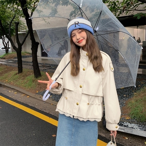 独特漂亮小香风短款上衣风衣外套女2025春季新款小个子工装夹克衫图片