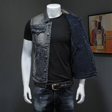 夏季19新品重磅复古风朋克水洗马甲男士钱塘大厦5027/MJ8012P135，男装背心/马甲，钱塘730-1