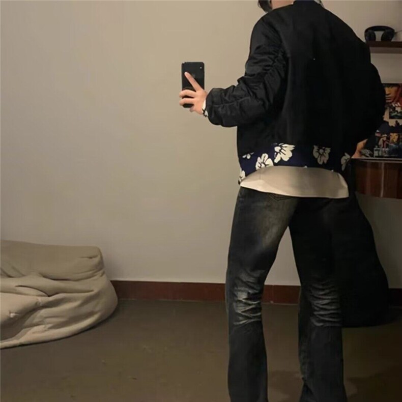 网络图现货提花美式短款外套男高级感飞行夹克棒球服RJK604-P78,男装夹克,星座1005-4