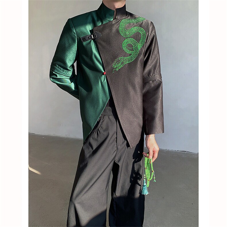 现货！25新中式设计感蛇图腾礼服西装外套XZ98-P158,男装西服,电商B288