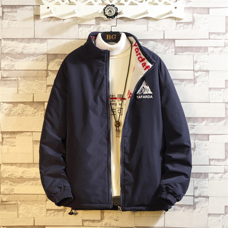 703-Y253-P118冬季高品质定制印花羊羔毛拼色外套双面穿棉衣,男装棉衣,星座703