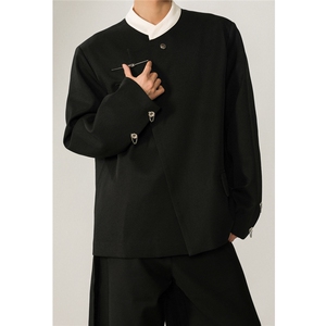 1新中式拼色大码M-5XL西服男:95%聚酯纤维5%氨纶XF77951特P65控98图片
