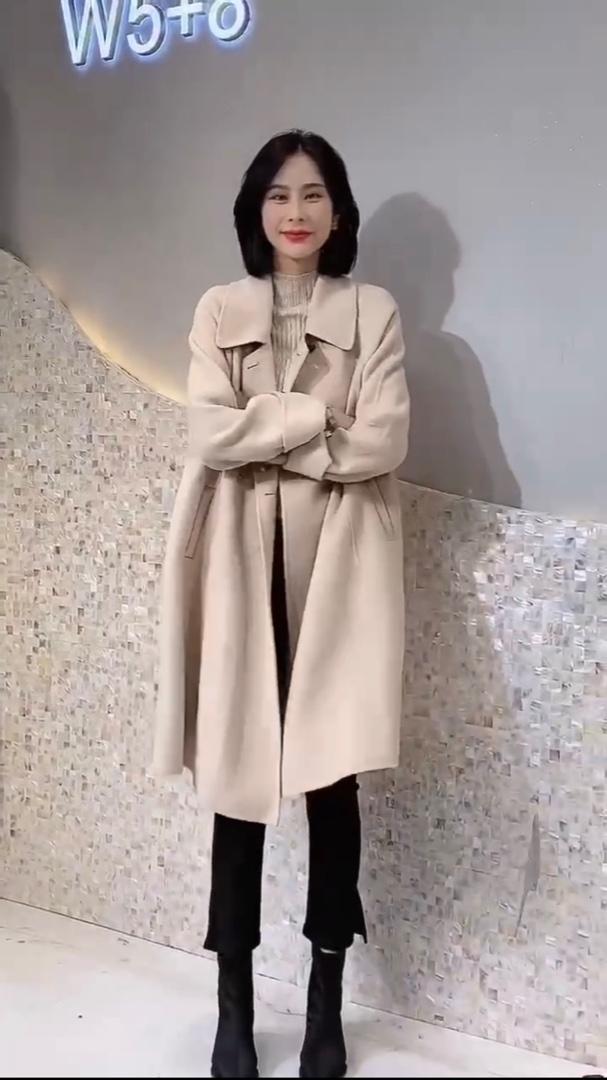 2021秋冬新款时尚潮流六粒扣A字版简约百搭百分百羊毛外套,女装其它,L·H·X