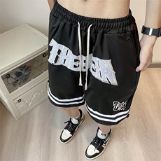 美式短裤男夏季休闲潮牌五分裤高街大裤衩男篮球运动裤K4227-P34，男装休闲裤，星座412-3