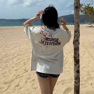 万针全刺绣工艺抖音得物高品质260克重磅纯棉双纱美式高街短袖T恤图片