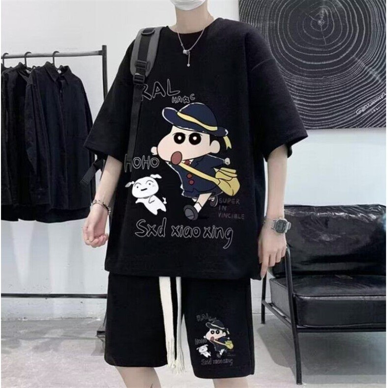 青少年套装男士夏季薄款运动T恤休闲华夫格短裤短袖ins潮牌两件套,男装牛仔裤,星座1005-4