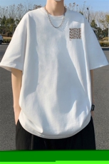 240G重磅美式印花纯棉大码宽松休闲短袖T恤FSDX006P25控39，男装T恤，电商B219B