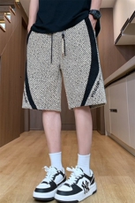 夏季休闲短裤男潮流时尚斜条纹五分裤户外宽松沙滩裤-L39-P28，男装牛仔裤，星座310B-3