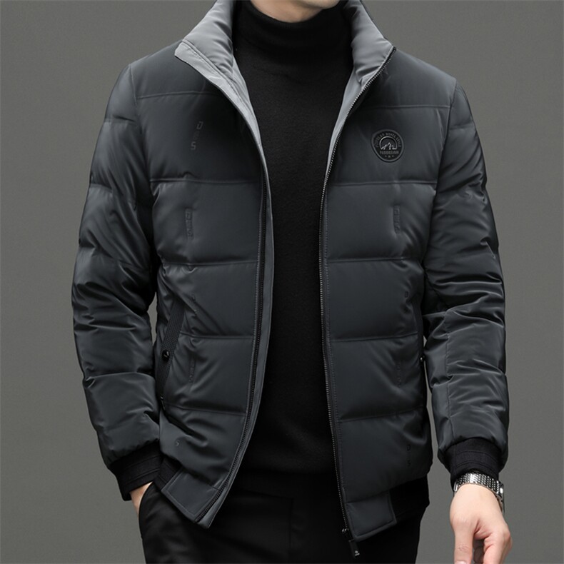 2023新款男士加厚保暖羽绒服中年冬季男装休闲御寒灰鸭绒外套,男装羽绒服,电商B212（原钱塘6029）