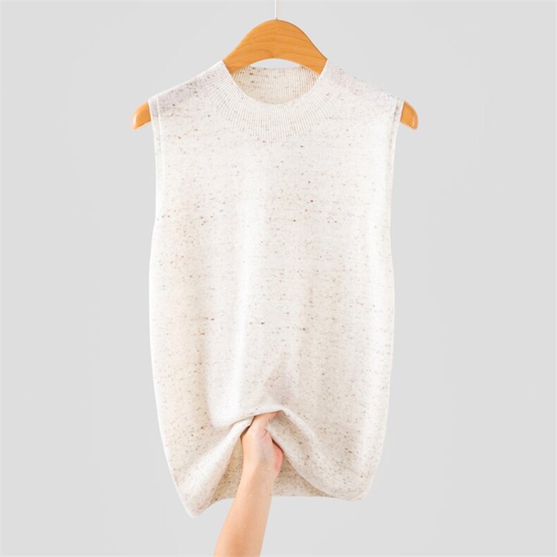 2025年秋季新款百搭男士无袖花纱半高背心，男装针织衫/毛衣，众美斯特