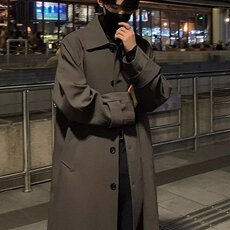 原宿新款潮流简约日系时尚长款风衣文艺慵懒流行ins百搭气质，男装风衣，星座506A