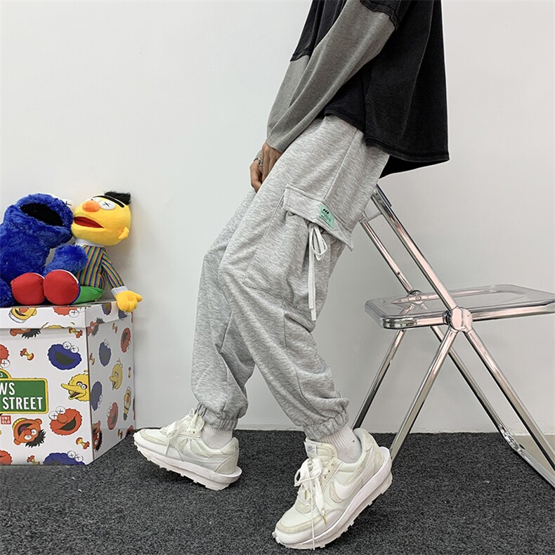 秋冬百搭宽松工装卫裤男韩版潮流束脚裤休闲潮牌裤子 K058-P30图片