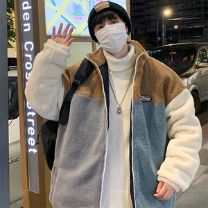 冬季新款加绒加厚棉服羊羔绒百搭保暖ins外套男装MY104P95图片