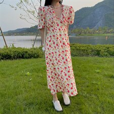 现货夏季新款碎花连衣裙，女装连衣裙，YI MAN