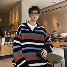 B418P50秋冬宽松韩版日系毛衣打底衫翻领毛衫男生，男装针织衫/毛衣，星座512-6