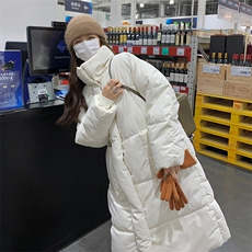 CC087-P90中长款情侣面包服纯色简约长款连帽棉服外套，男装棉衣，星座911-3