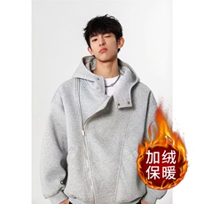 2025新款设计感纽扣连帽卫衣女慵懒宽松显瘦百搭长袖上衣，男装卫衣，星座1210-1