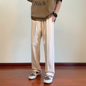休闲裤潮潮流时尚潮牌长裤夏季纯色男宽松型青春流行图片