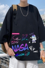 Q11186-P30春夏季七分袖t恤男大码五分袖男短袖中袖，男装T恤，电商A040