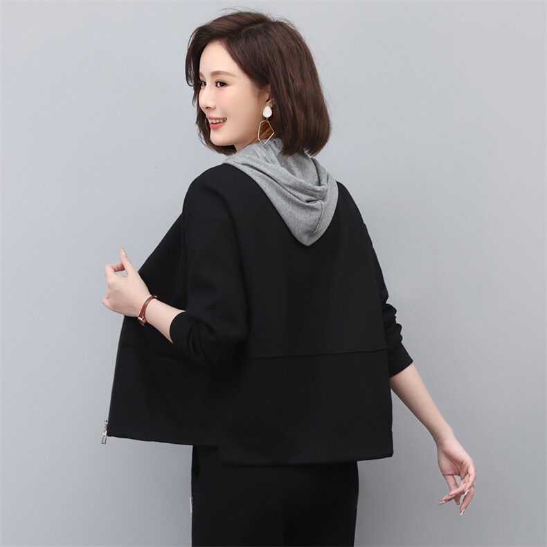2023年秋季新款潮韩版棒球服女宽松显瘦百搭短外套女士短款开衫棉,女装短外套,简韵佳