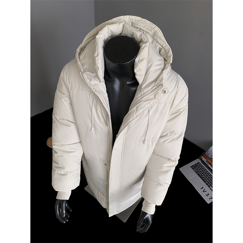 冬季连帽加厚棉服中长款棉袄纯色棉衣青年外套潮流A266-MY902-P95,男装棉衣,电商A266
