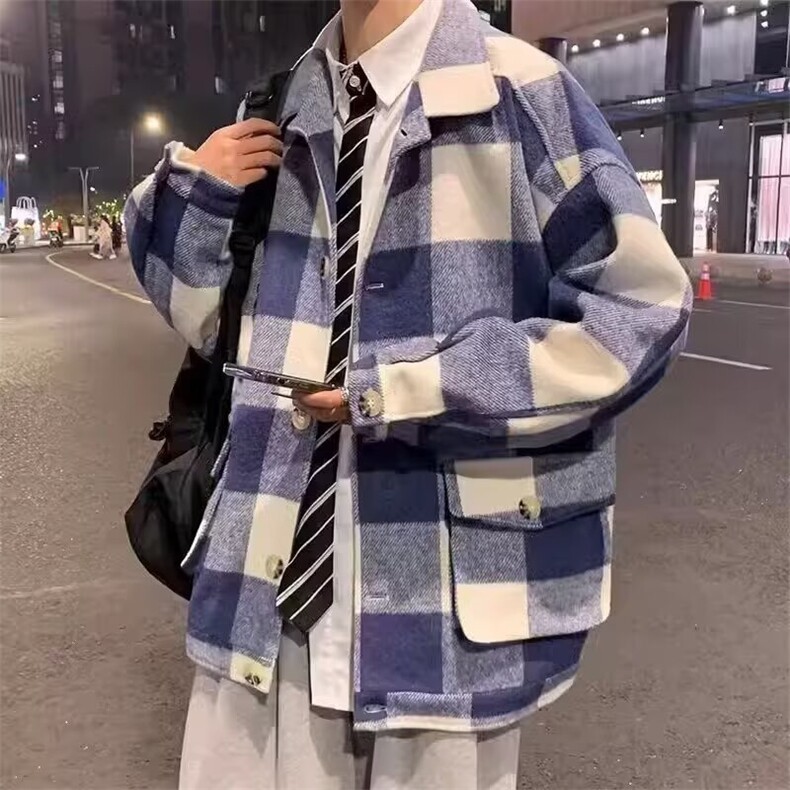 潮流时尚慵懒新款毛呢大衣文艺百搭简约日系流行ins原宿气质,男装毛呢大衣,星座506A