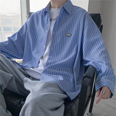 条纹衬衫男韩版潮流长袖日系帅2023秋季新款ins宽松外套CY530-P30，男装衬衫，星座412-3