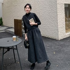 秋装现货设计感马甲阔腿裤三件套套装2503P185K278，女装套装/套裙，2C029